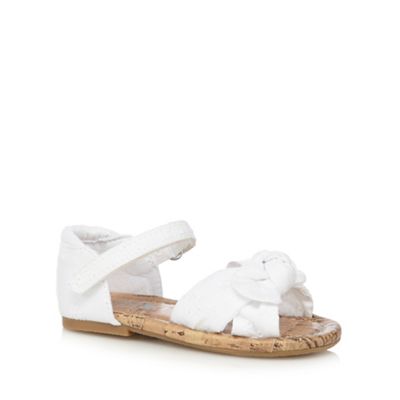 bluezoo Girls' white bow two part sandals